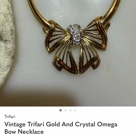 Trifari Gold and Silver Crystal Necklace - Picture 1 of 1